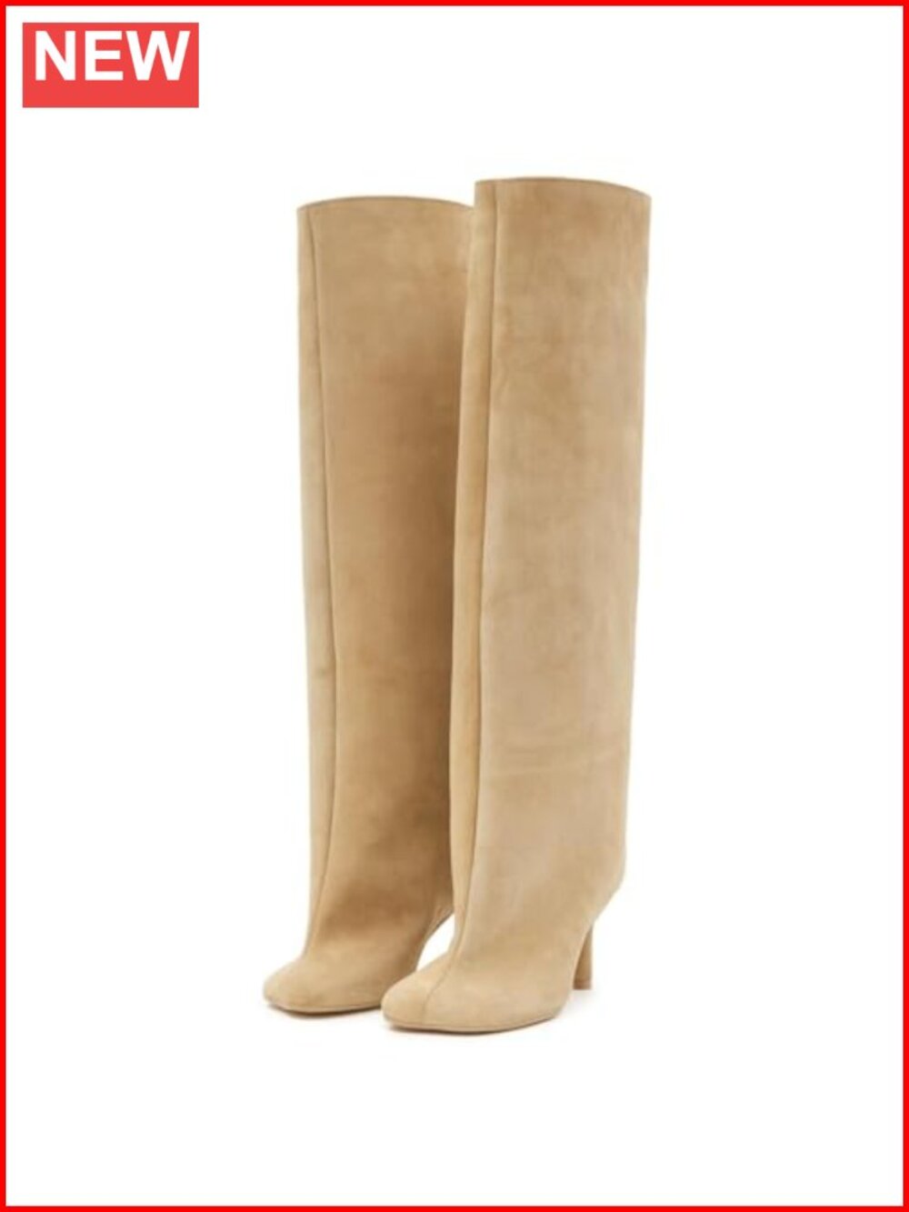 Wide Calf Suede Knee High Boots Square Toe Slouchy Fall Booties for Women